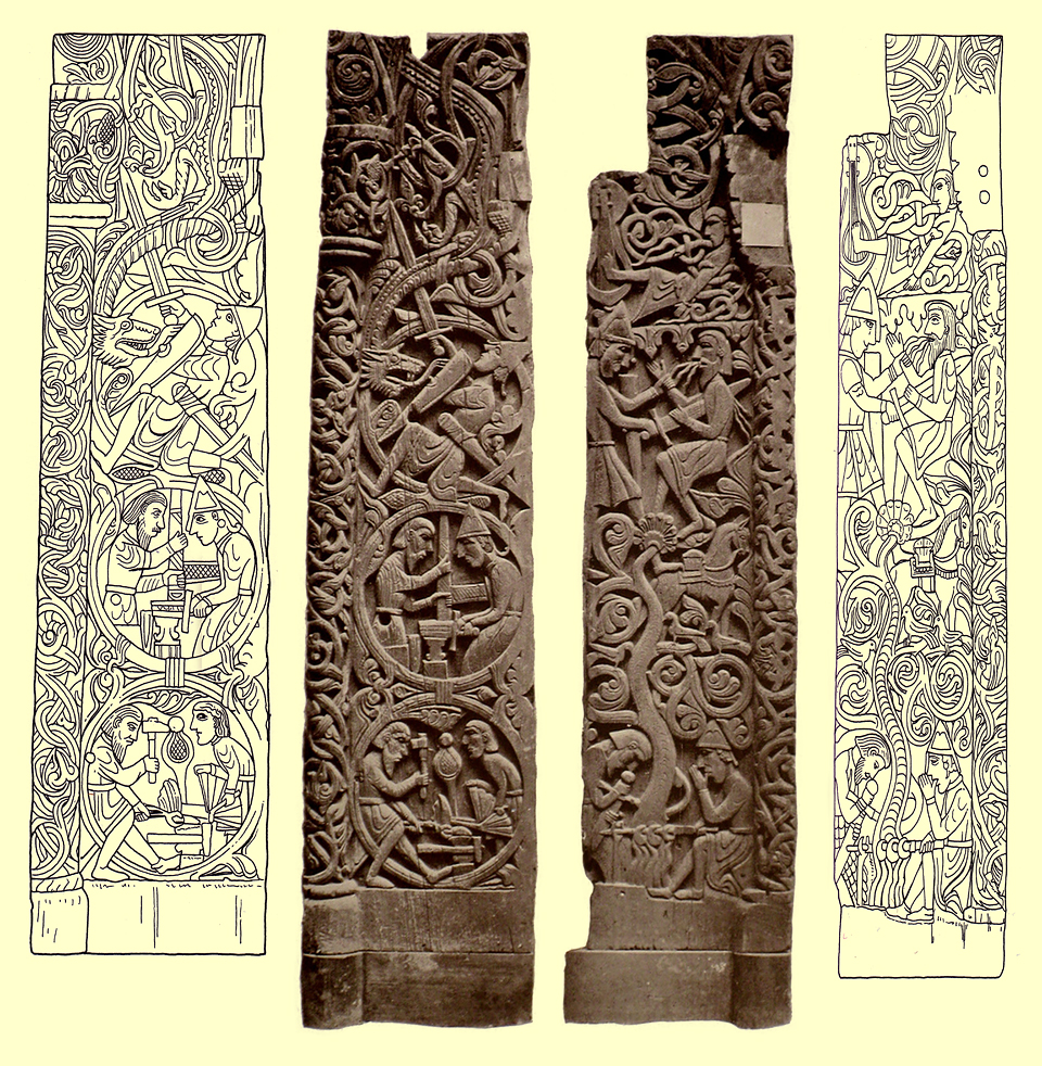 The carved panels of the Hystad Portal